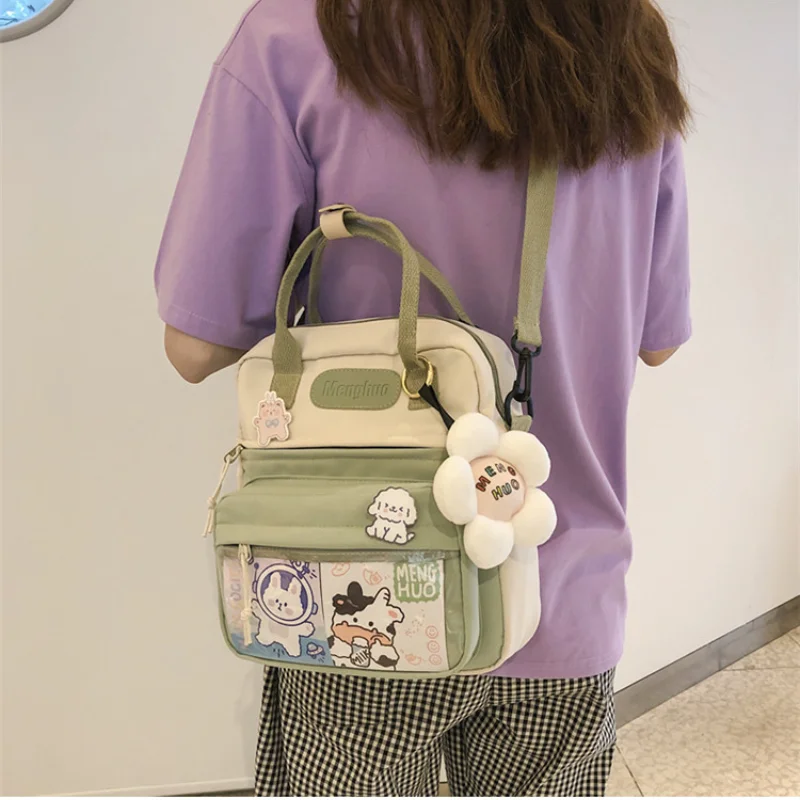 

Girl Cartoon Multi-purpose Handbag Harajuku Student shoulder bag College Style Cute Candy Color Messenger Bag Women's Backpack