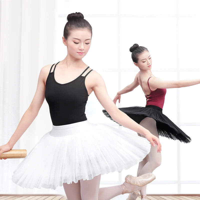 Women Ballet Tutu Skrits Adult White Black Professional Swan Lake 7 Layers Ballet Tutu Skirt for Ballerina