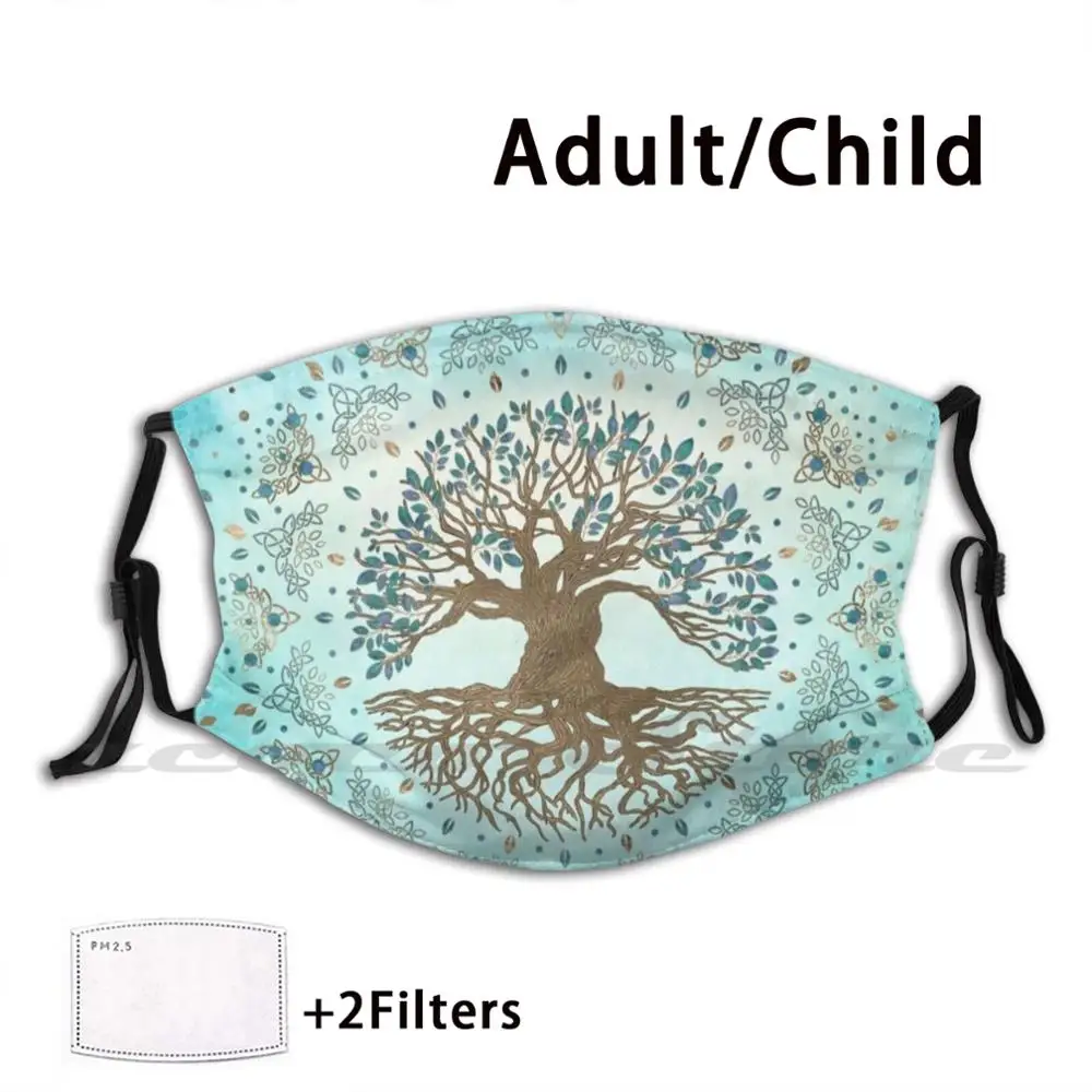 

Tree Of Life-Yggdrasil-Gentle Blue Mask Cloth Reusable Print Filter Washable Tree Mystic Tree Tree Of Life Yggdrasil