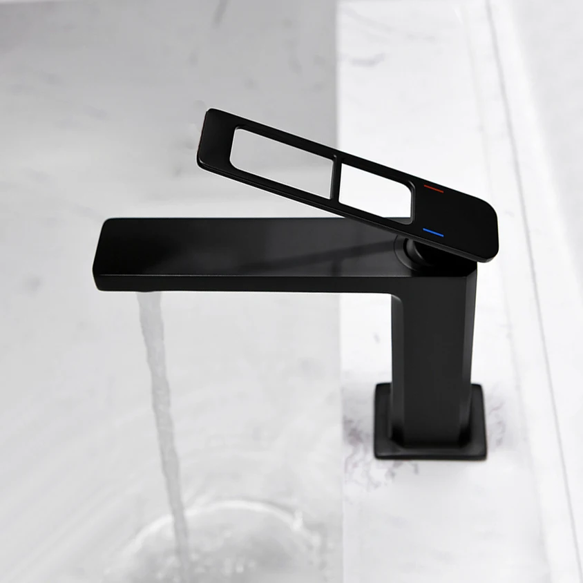 

Basin Faucet Bathroom Sink Faucet Black Brass Single Handle Hole Faucet Basin Tap Grifo Lavabo Wash Hot and Cold Mixer Tap Crane