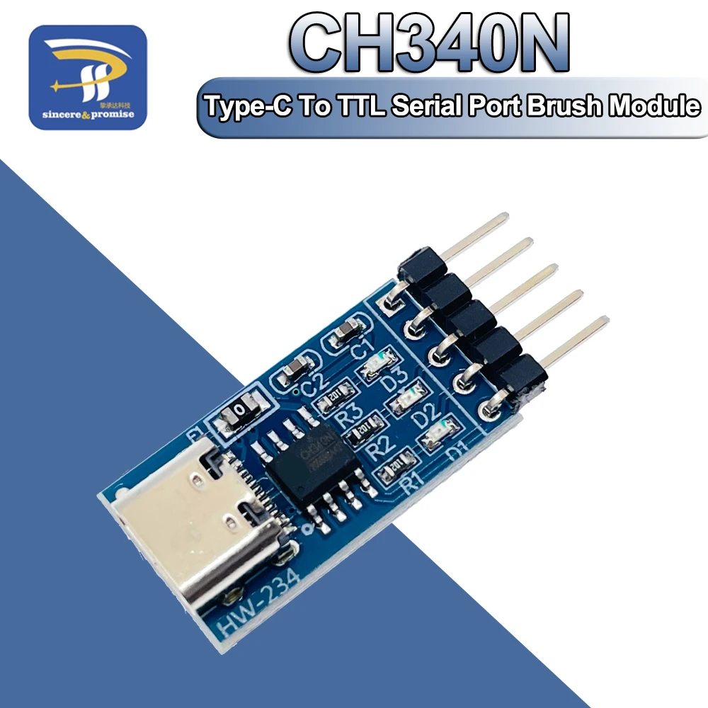 1/5pcs TYPE-C USB to TTL Serial Port CH340N Module CH340 DC 5V/3.3V Upgrade MCU Download Brush Line