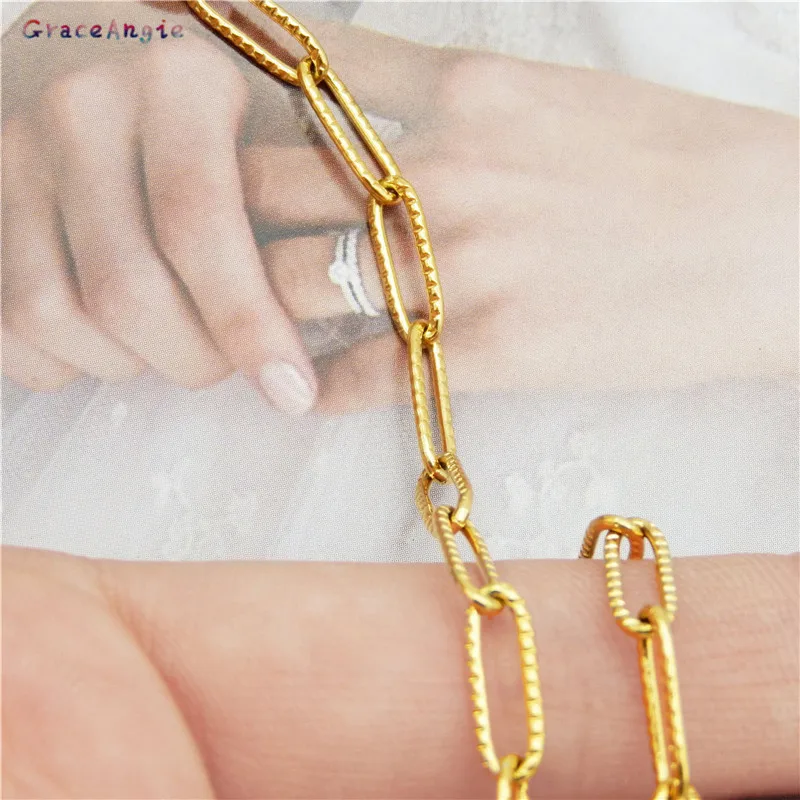 1 Meter Stainless Steel Chain 12*4mm Hot Fashion Men And Women Jewelry Earrings Chain Hiphop Punk Necklace Cool