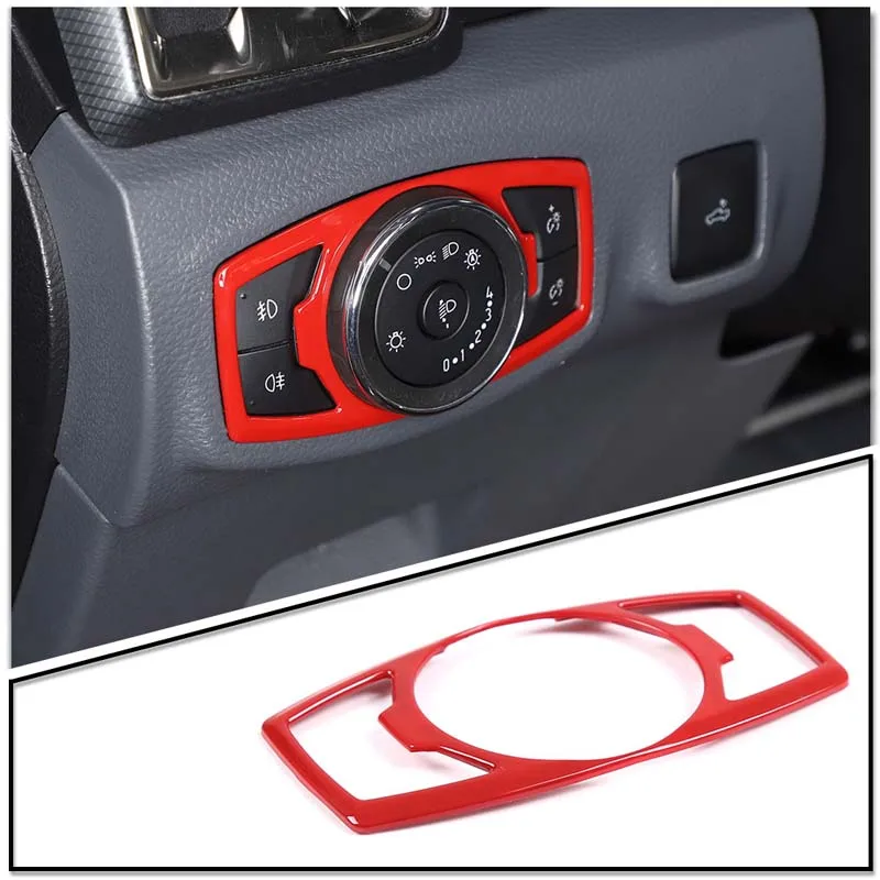 

ABS Car Styling For Ford Ranger Wildtrak T7 T8 2015-2022 Car Headlight Switch Decoration Frame Sticker Car Interior Accessories