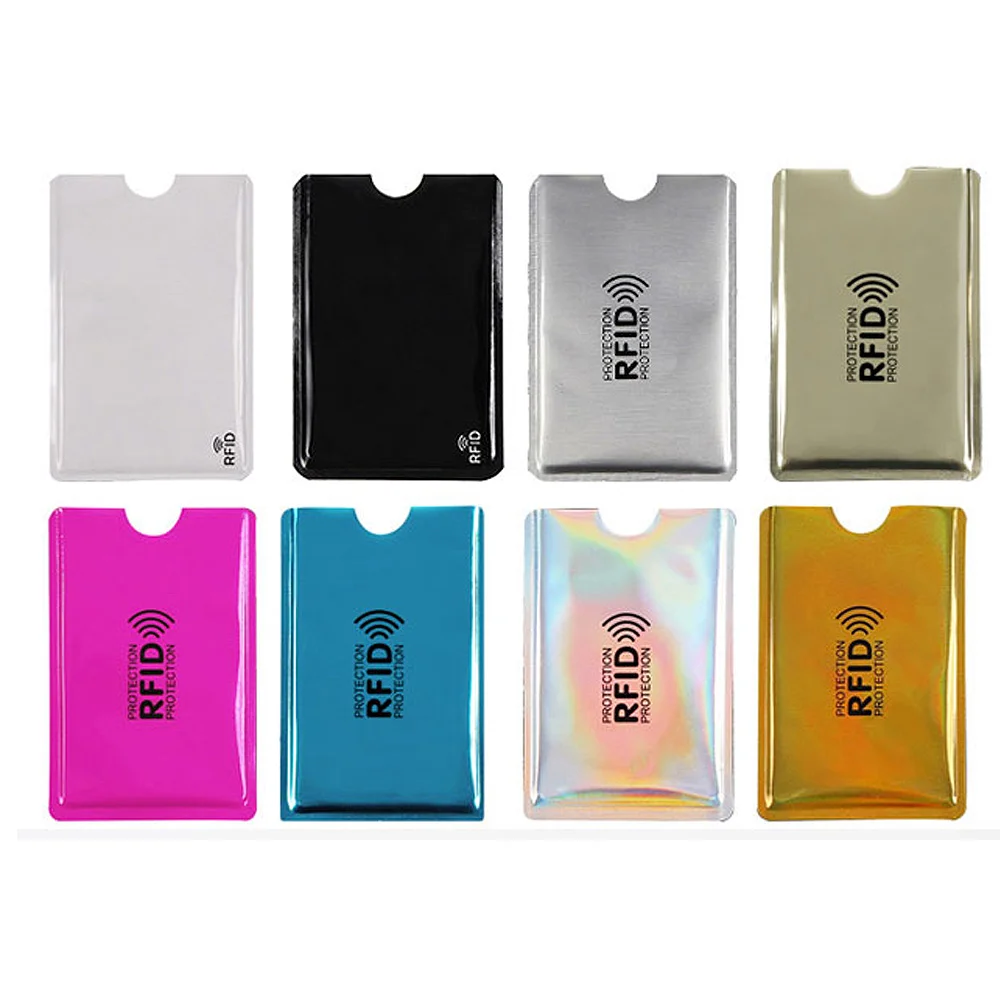 6PCS/lot Pouch Holder Sleeves Scan Aluminum Case Security  Blocking Wallet Anti RFID for Credit Card Passport