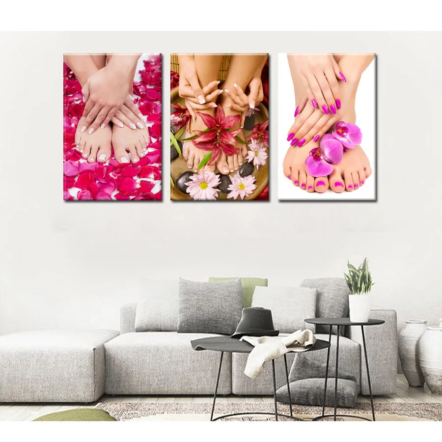 3 Pieces Yoga Spa Salon Nail Body Massage Posters Picture Canvas Wall Art Decorative Home Decor Paintings Living Room Decoration