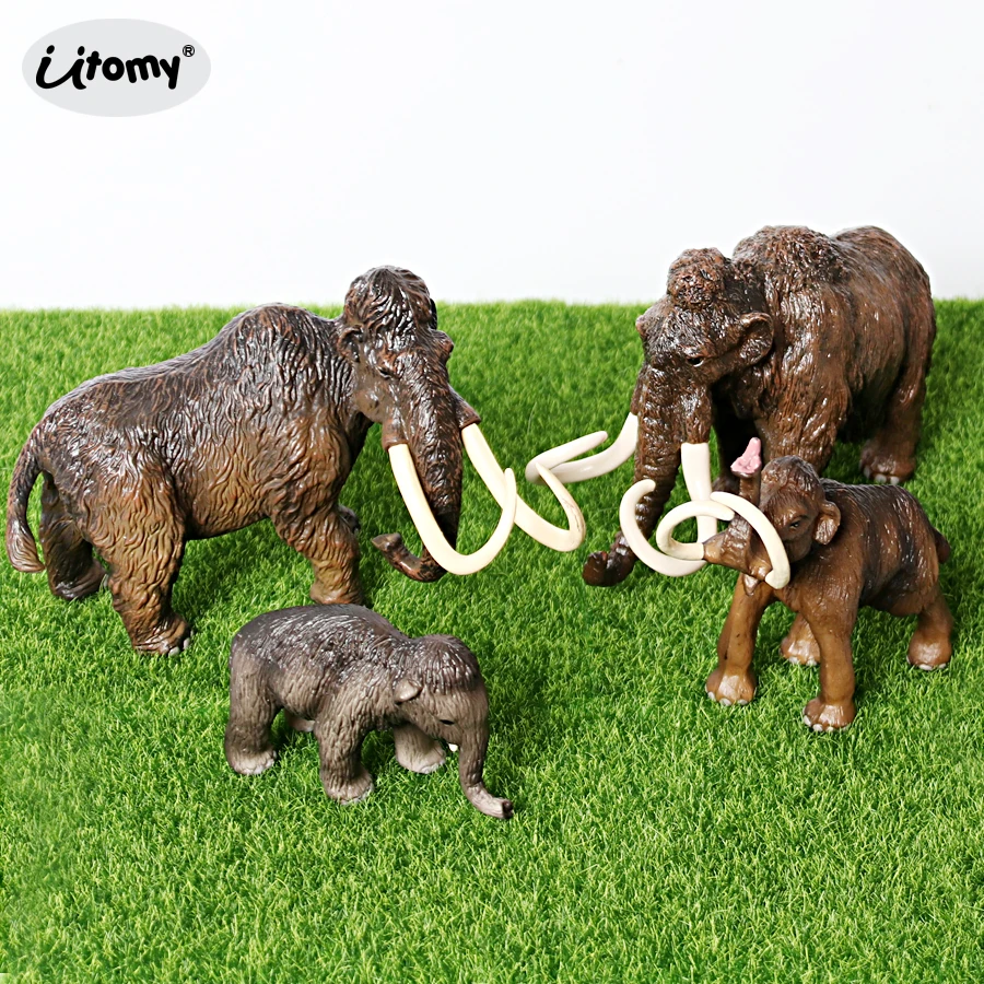 

Realistic woolly Mammoth Family Wild Animal Model Figure PVC Toys Animal Model Elephantidae Collector Decor Gift for Adult