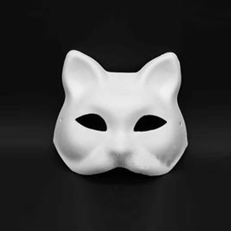 Sexy Cat Women Unpainted Blank Fox Face Mask Masquerade   DIY Drawing Masks Party Dress Decor Halloween  Costume Cosplay