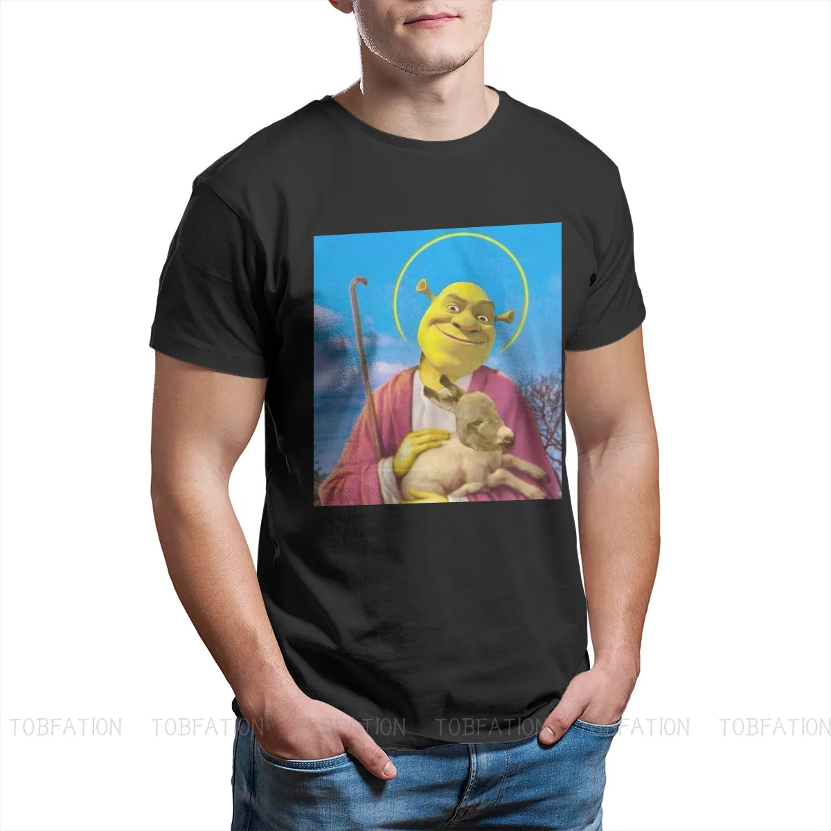 Saviour Newest TShirts Shrek Donkey Princess Fiona Blind Mouse Fairy Tale Movie Male Style Fabric Streetwear T Shirt O Neck