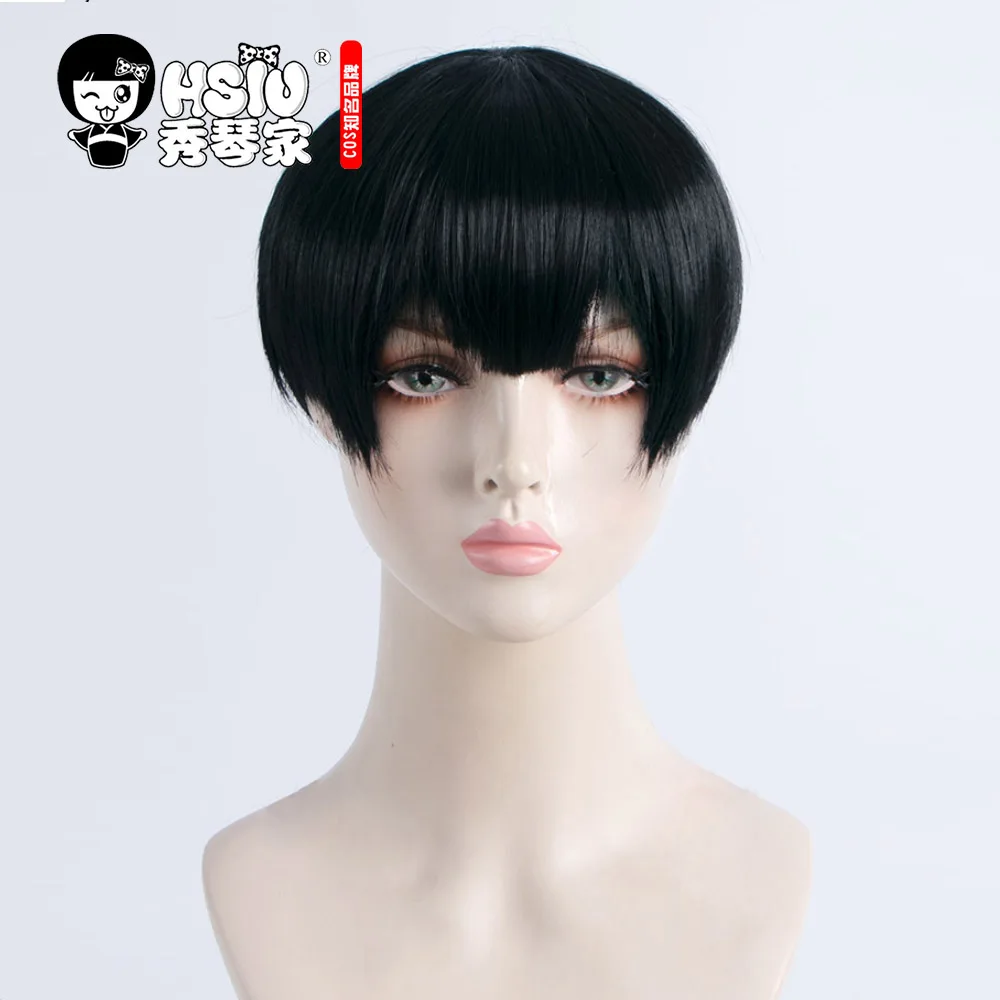 HSIU Hot Anime Toilet-Bound Hanako-kun Cosplay Hanako-Kun Boy Short Black Wig Halloween Party Universal Wig