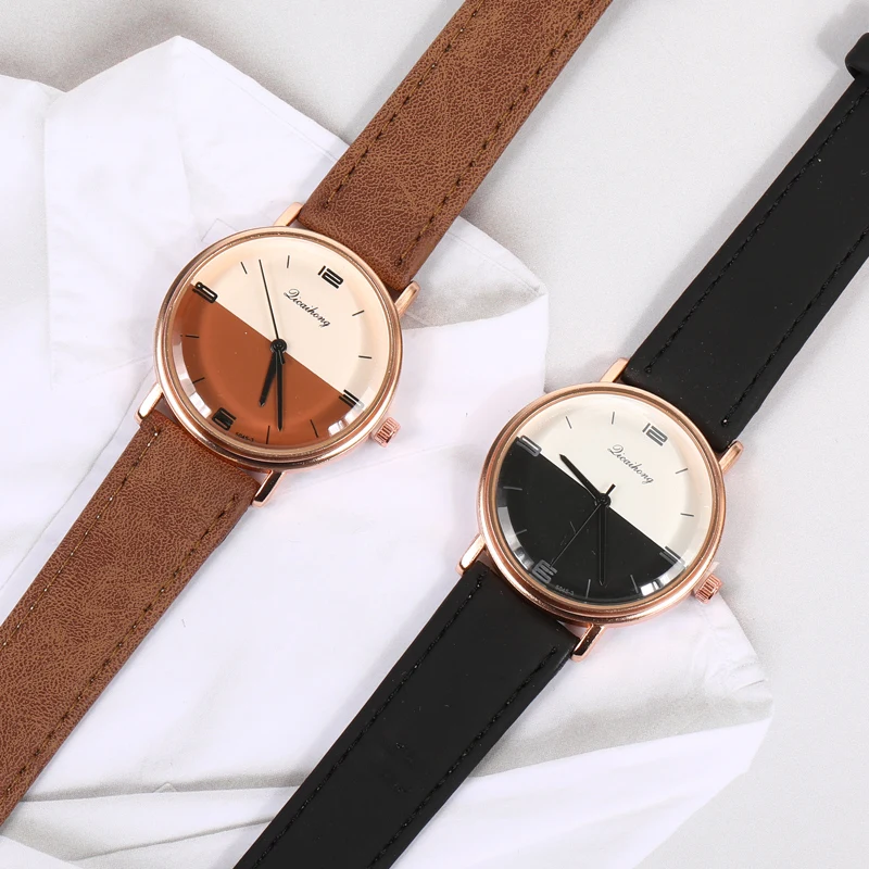 Nova moda simples mulheres relógios senhoras casual relógio de quartzo de couro feminino relógio feminino relógio feminino montre femme zegarek damski