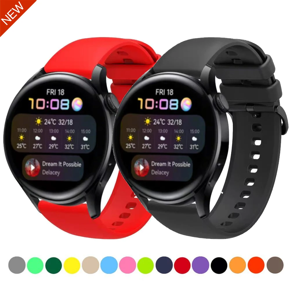 

22mm Silicone Strap for Huawei watch 3/4 Replacement strap for Samsung Galaxy watch 3 /Amazfit GTR 47mm/Huawei watch GT4/3 46mm