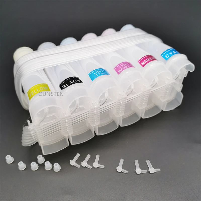 6 Color CISS Outer Ink Tank 85ml Volume Bottle DIY Refill Kit Tool For Epson Canon HP Brother Inkjet Printer Replacement Part