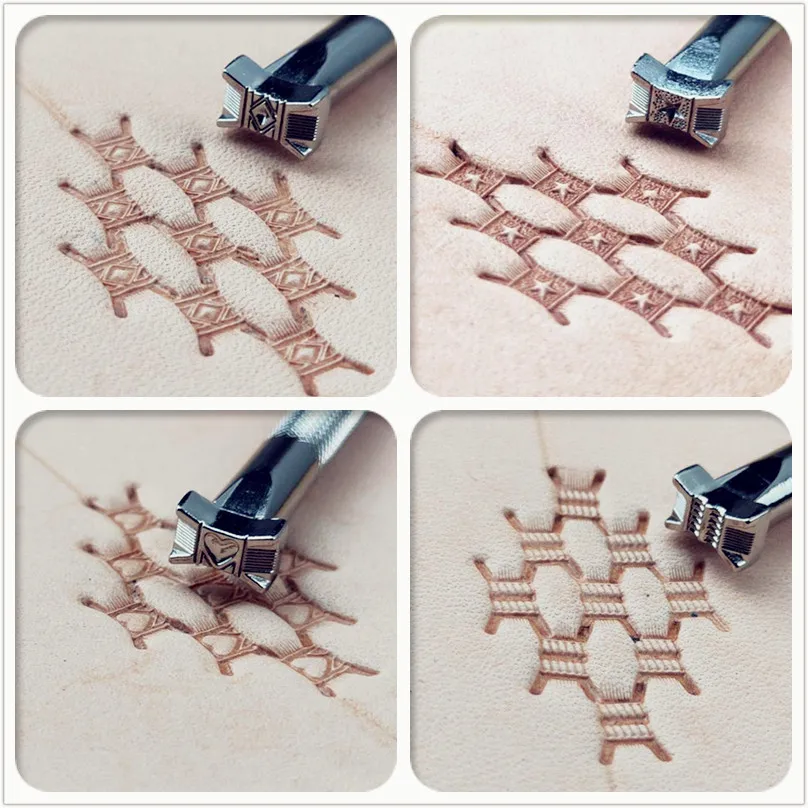 

Leather Sculpture Printing Tool Carving Embossed Stamps Alloy Eight-Shaped 9x6mm Rope Pattern Leather Punch Customized