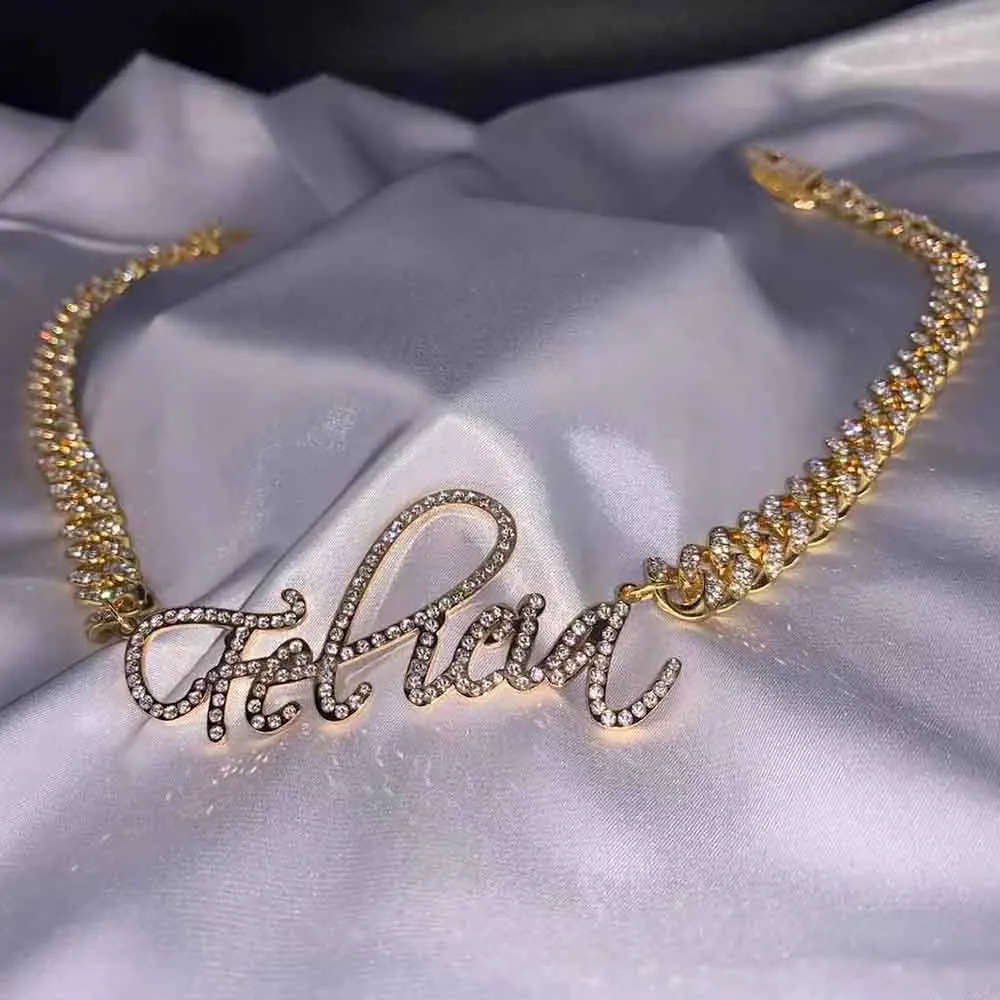 Imagem -04 - Luer-colar de com Nome Personalizável Pingente de Diamante Personalizável para Homens Mulheres Hip Hop Joias para Presente Aço Inoxidável