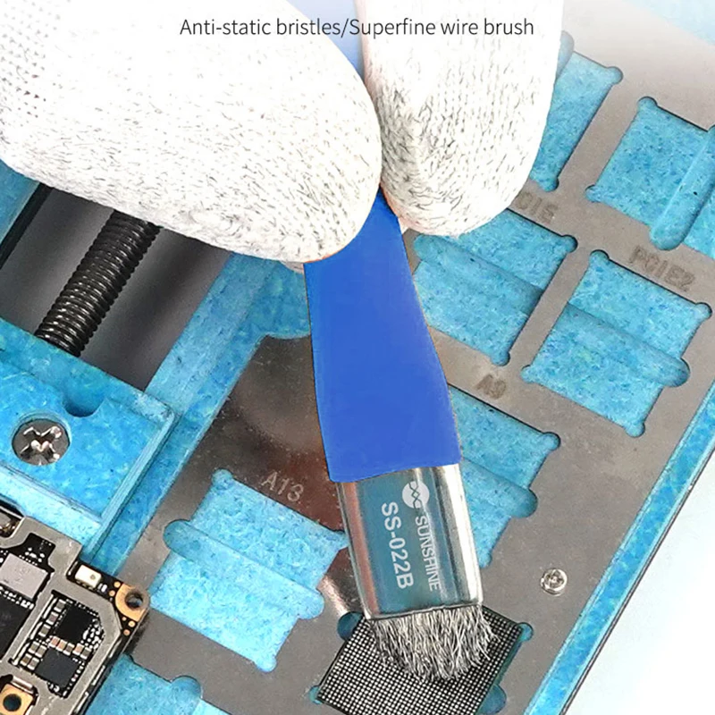 Anti-Static Double-headed Dual-Purpose Sikat Untuk iPhone Samsung IC Chip Motheraboard Cleaning Penghapusan Lem Alat