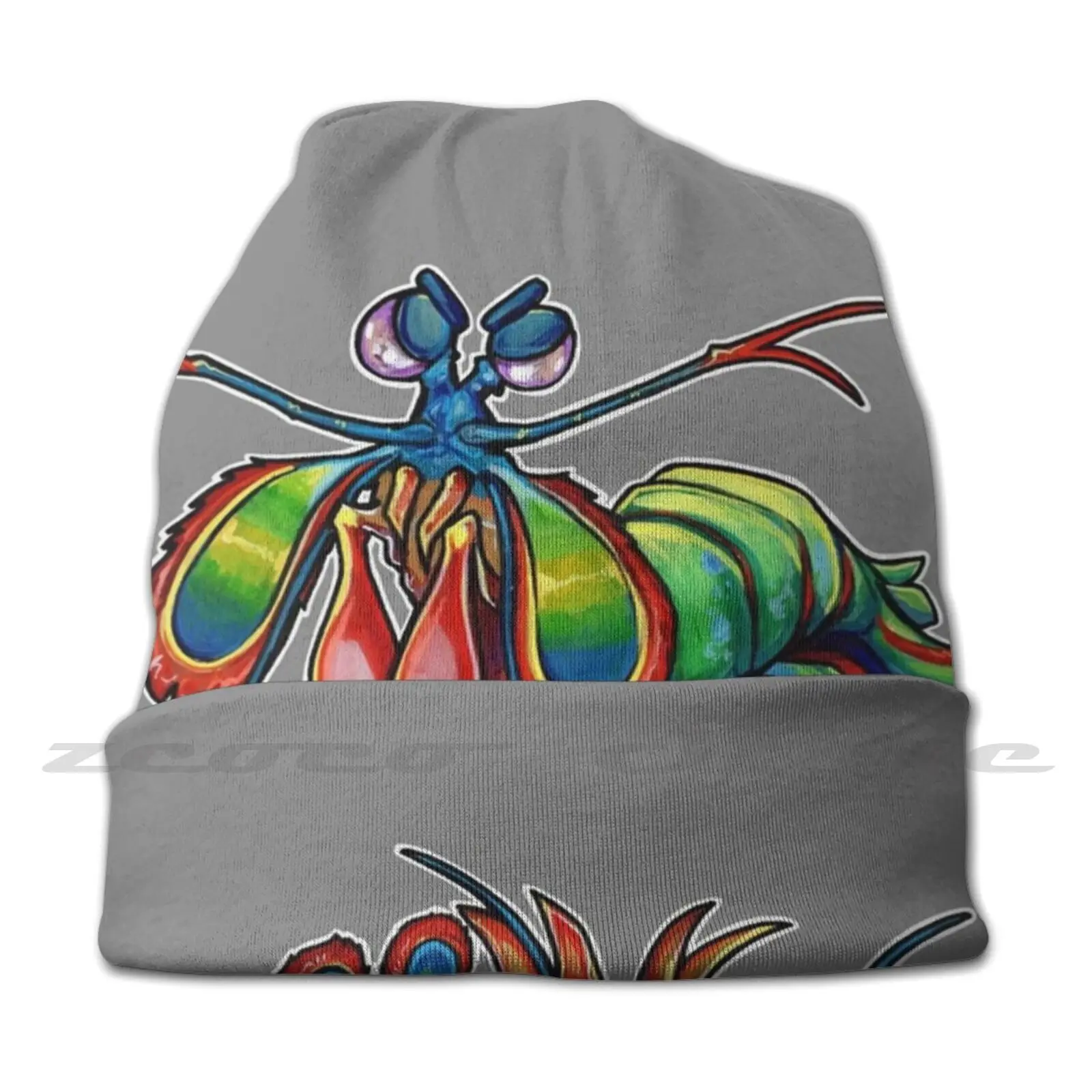 Mantis Shrimp Of Doom Diy Pullover Cap Knit Hat Plus Size Keep Warm Elastic Soft Mantis Shrimp Peacock Mantis Shrimp Shrimp