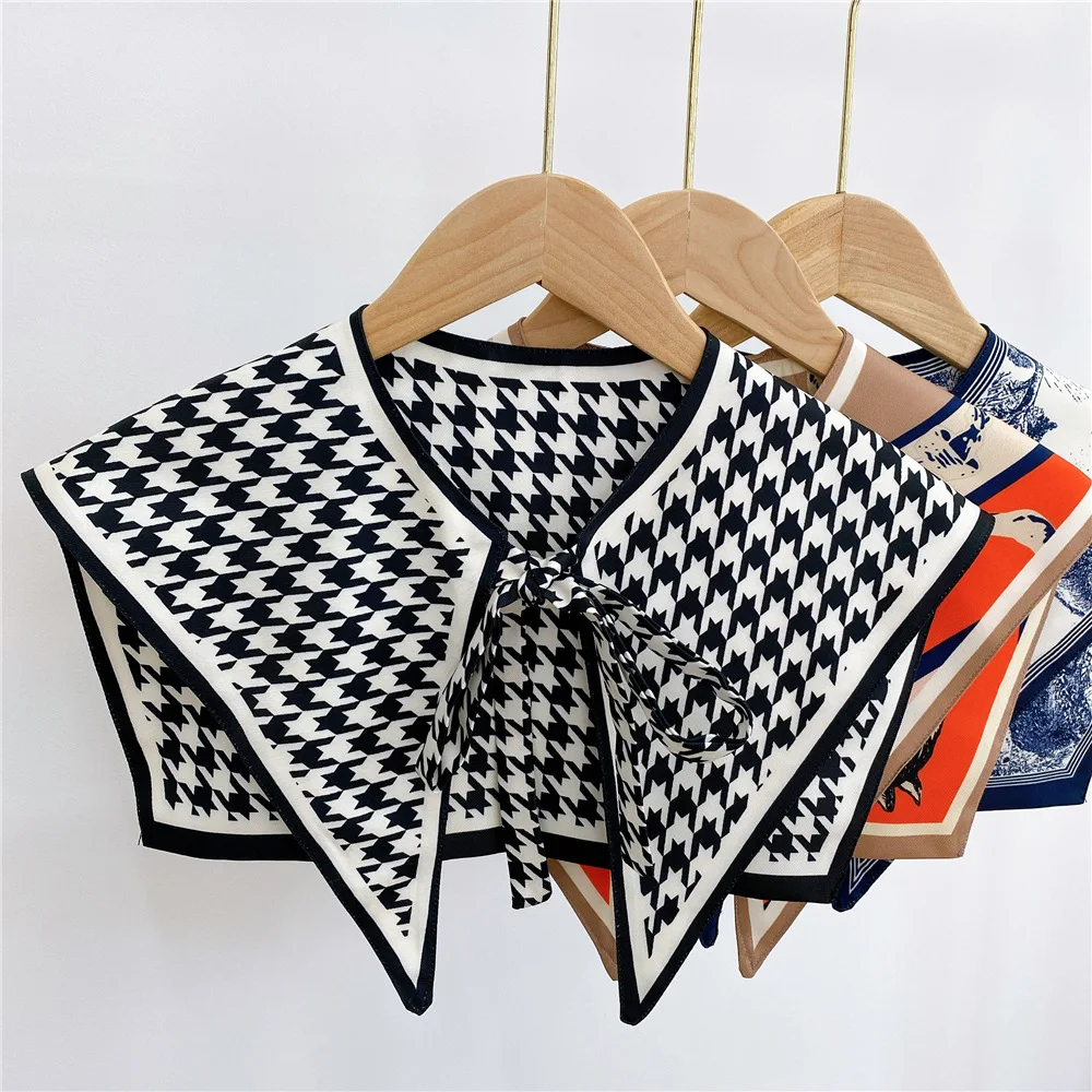 Print Small Fake Detachable Collar Protect Sunscreen Shawl Scarf Decoration Summer Dress Shirt False Collar Neckwear Cape