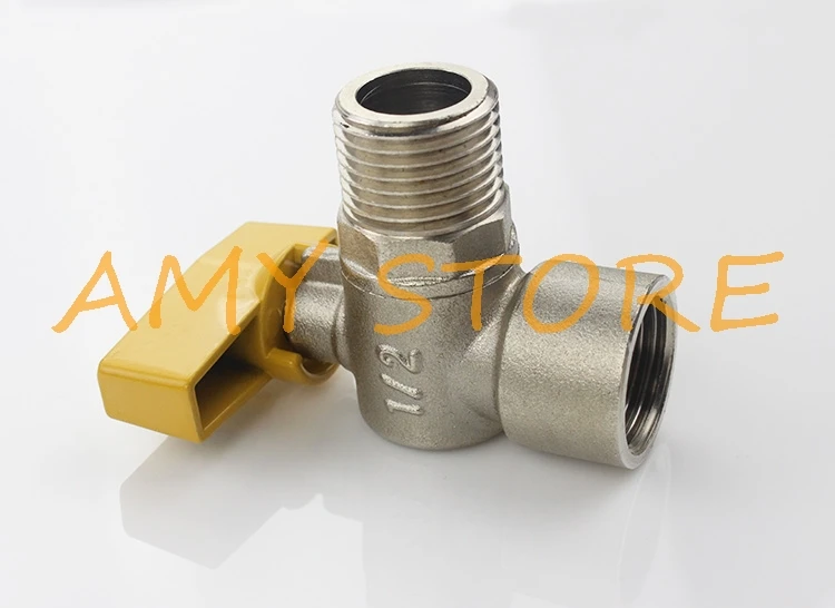 1Pc 1/2" BSP Male Female Triangular Angle Valve High Flow Natural Fuel Gas LPG Water Heater 1.6Mpa -20C to 100C Degree