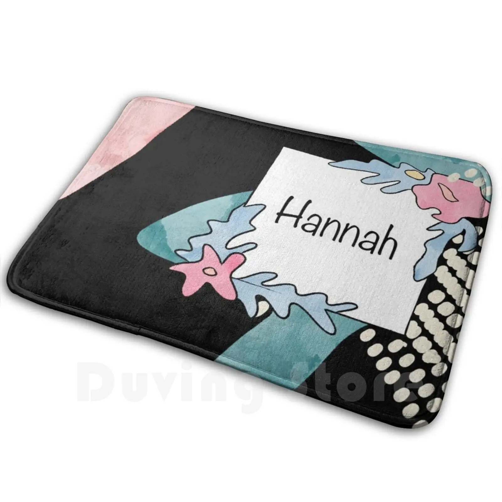 Hannah-Flower Print Mat Rug Carpet Anti-Slip Floor Mats Bedroom Hannah Flower Friend Daughter Mother