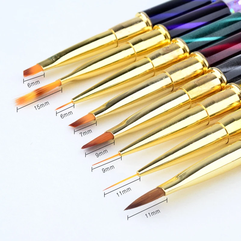 Brushes for manicure Nail Art Tool Carving Pen Acrylic UV Gel nails Extension Liner Grids Flower DIY Design Drawing Liner Brush
