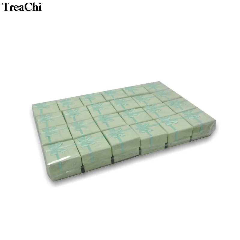 24Pcs Colorful Paper Jewelry Package Box Bulk Wedding Earrings Stud Organizer Party Ribbon Gift Box Ring Storage Box 4*4*3cm