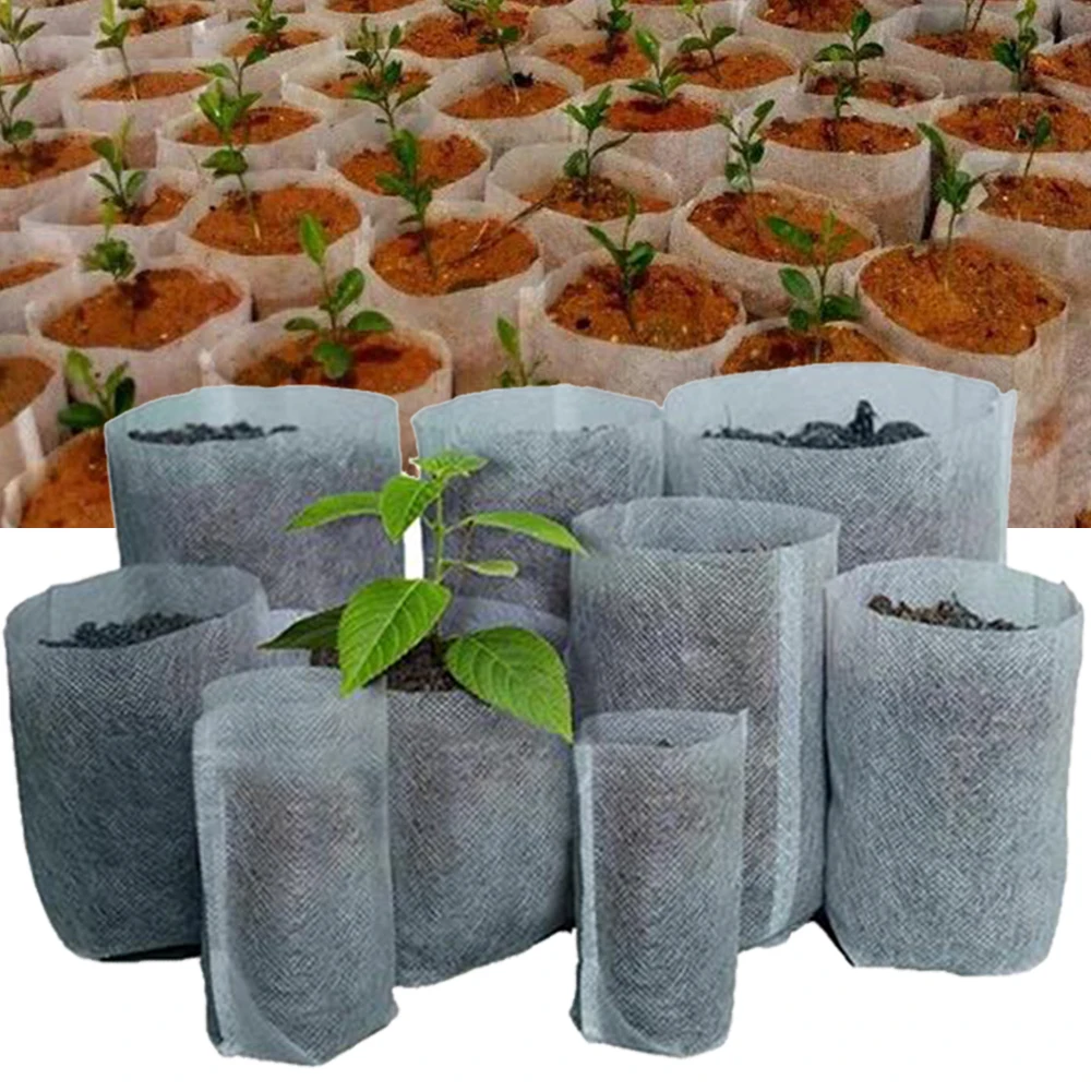 24 Size Biodegradable Non-woven Fabric Seedling Growing Bag Planting Flower Pot Garden Environmental Protection Ventilation Bags