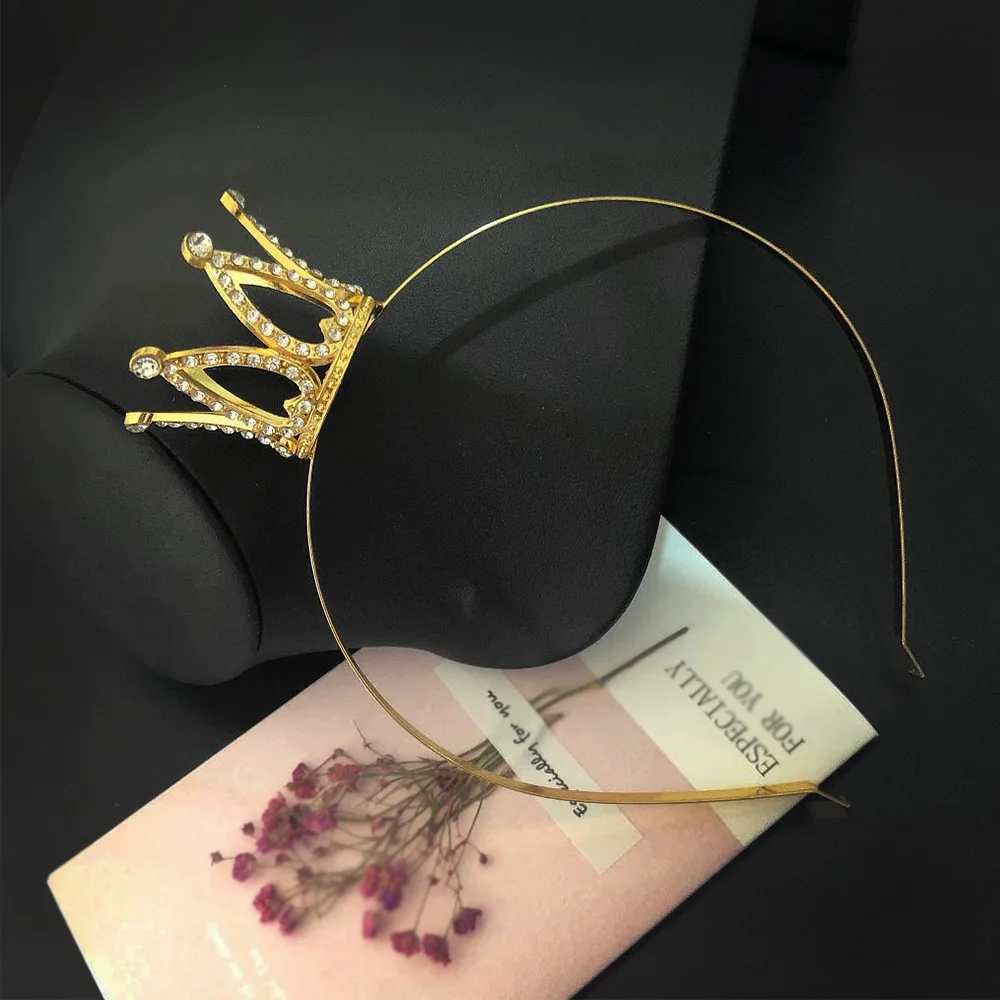Girl Sweet Crown Headwear Exquisite Inlaid Rhinestones Princess Style Party Gift Children's Hair Accessories