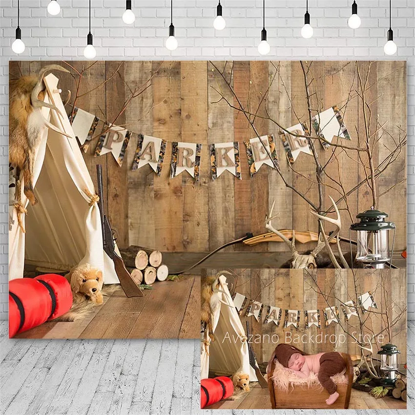 

Avezano Birthday Backdrop Tent Vintage Wooden Newborn Baby Photography Backgrounds Photo Studio Photozone Photocall Decor