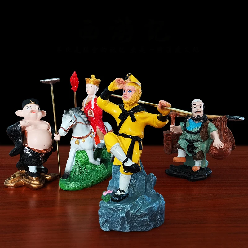 Chinese Journey To The West Four Masters And Apprentices Resin Adornments Home Livingroom Desktop Furnishing Crafts Decoration