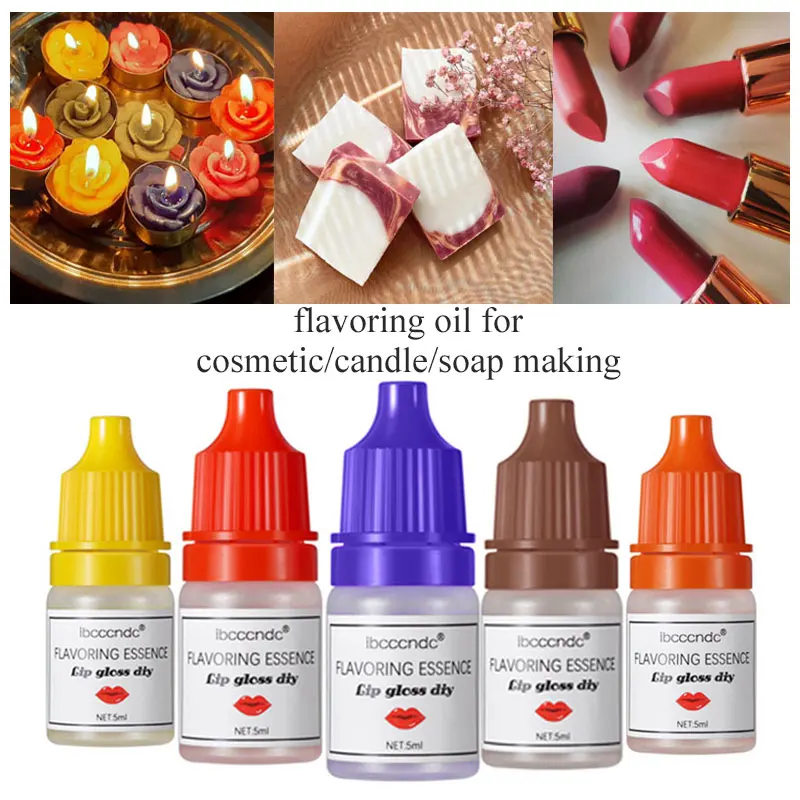 5ml Natural Flavor Essence Fruit Flower for Handmade Cosmetic Lip Gloss Base Lipgloss DIY Fragrance Flavoring Essential oil