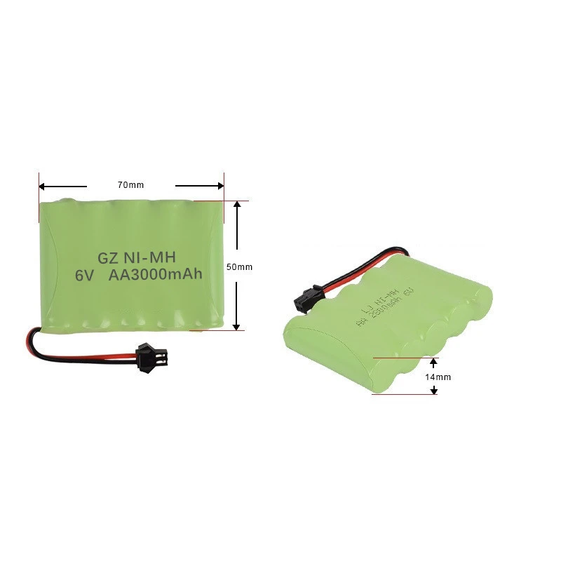 Upgrade 6V 3000Mah Nimh Acculader Sets Voor Rc Speelgoed Auto 'S Tankwagen Robots Kanonnen Boten Aa Ni-Mh 6V Oplaadbare Batterij Pack