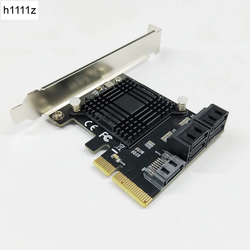 H1111Z Add On Cards PCIE SATA Controller PCI-E SATA Hub/Card PCIE to SATA 3.0 Card 5-Ports SATA3 SSD PCI Express X4 Gen3 Adapter