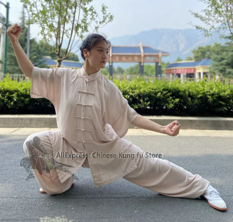 Tai chi Uniform Summer Cotton Qigong Meditation Wushu Kung fu Clothing Men's Women's Martial arts Wing Chun Suit