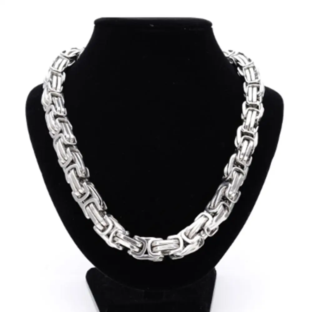 6/8/12/15mm High Quality Stainless Steel Silver Color Srong Handmade Byzantine Box Link Chain Men\'s Necklace Or Bracelet 1PCS