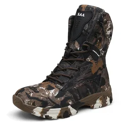 High-top hiking shoes men camouflage waterproof boots non-slip tactical boots Outdoor Trekking Hunting shoes