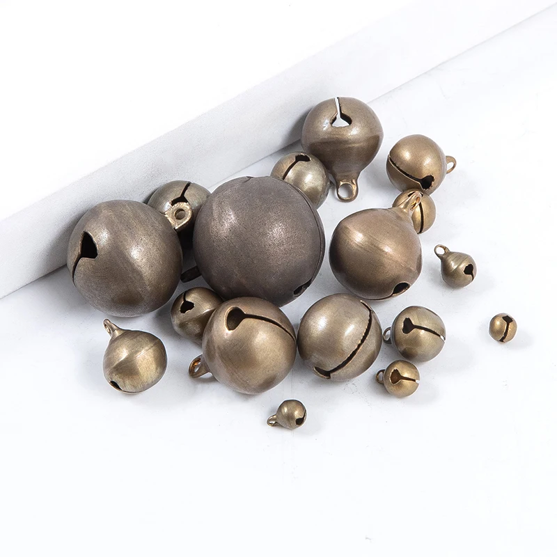 6-28mm Sounding Copper Bell Antique Brozen Gingle Bells for Bracelet Necklace DIY Jewelry Making Handmade Craft Accessories