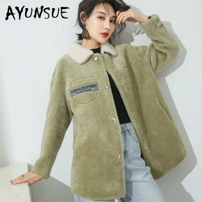 

Autumn Winter Coat Women Clothes 2020 Sheep Shearing Real Fur Coat 100% Wool Jacket Women Korean Fashion Fur Tops 19035 YY2099