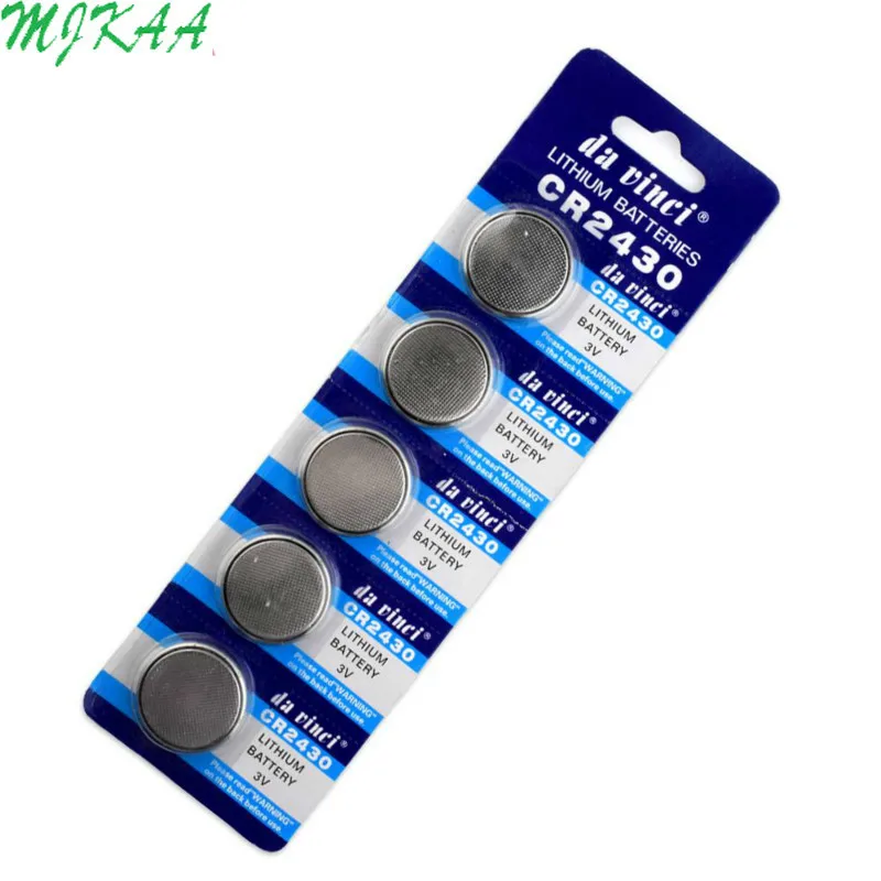 5 pz/pacco CR2430 Batterie a Bottone DL2430 BR2430 KL2430 Batteria Al Litio Della Moneta Delle Cellule 3V CR 2430 Per La Vigilanza Elettronica Giocattolo A distanza
