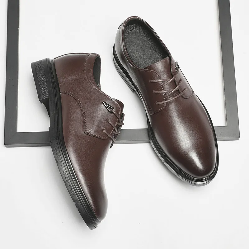 Business Men Leather Shoes Elevator  Height Increase Insole 6CM Lift Man Formal  Dress Office Daily