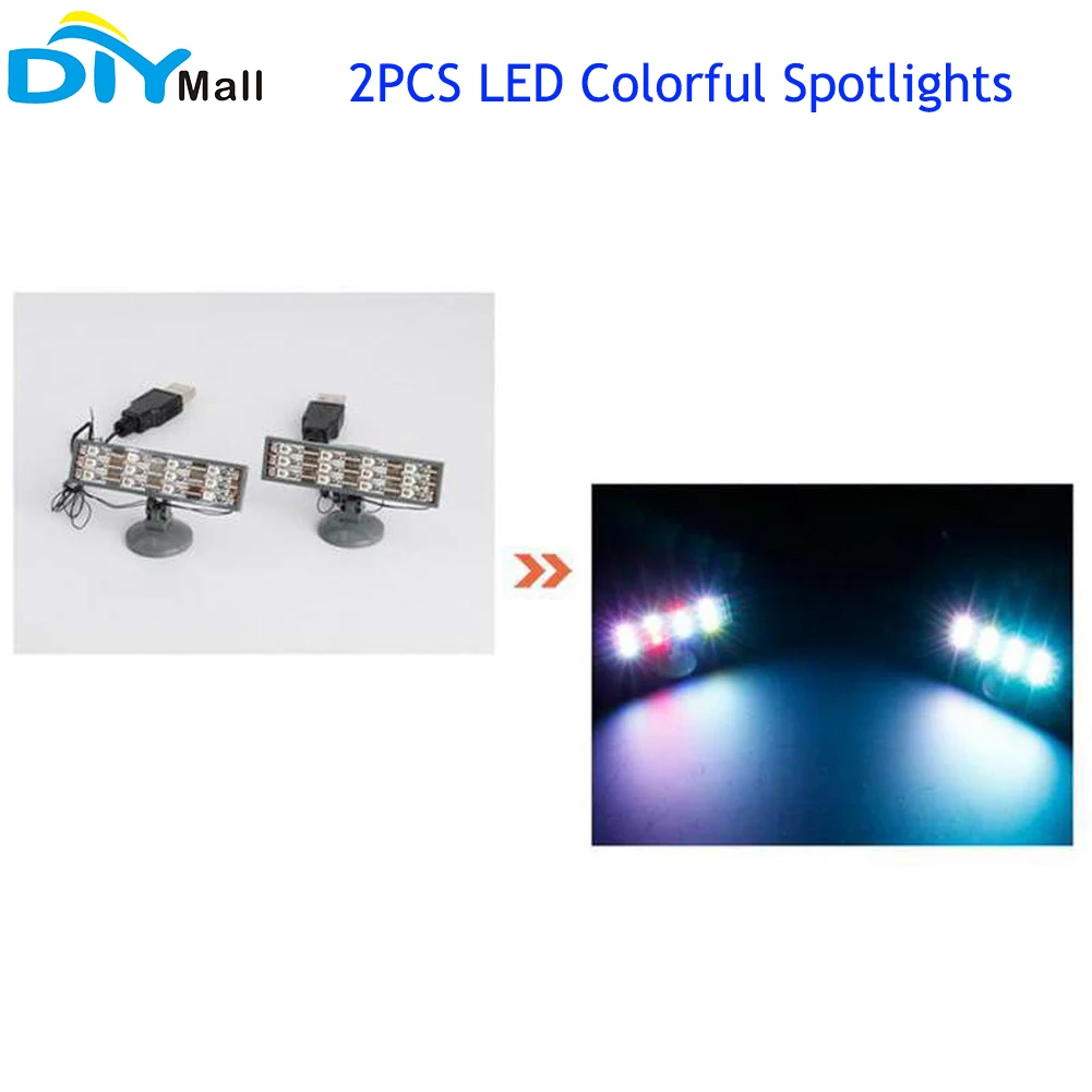 2PCS LED colorato proiettore riflettore interfaccia USB compatibile con lego Building Blocks Street City Series mattoni luce
