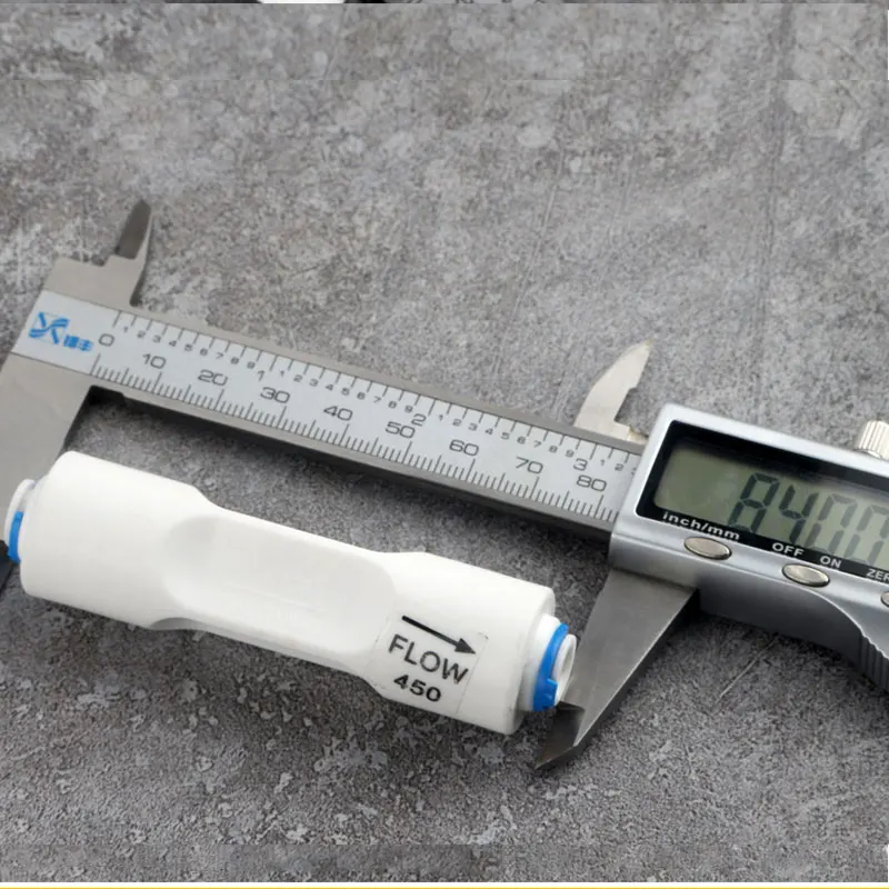 450CC Straight-through type Waste Water Flow Regulater Restrictor 1/4" OD Hose Reverse Osmosis Quick Connector Pipe Fittiing