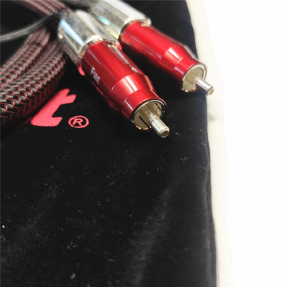 

One pair HIFI Audiophile Hi-End FIRE analog RCA Interconnect Cable with 72V DBS