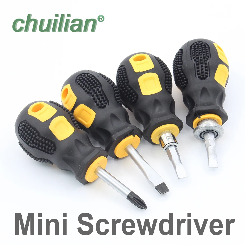 

Mini screwdriver Short Distance Screwdriver CR-V Phillips and Slotted Screw Driver Mini Dual Purpose Scalable Screwdrivers