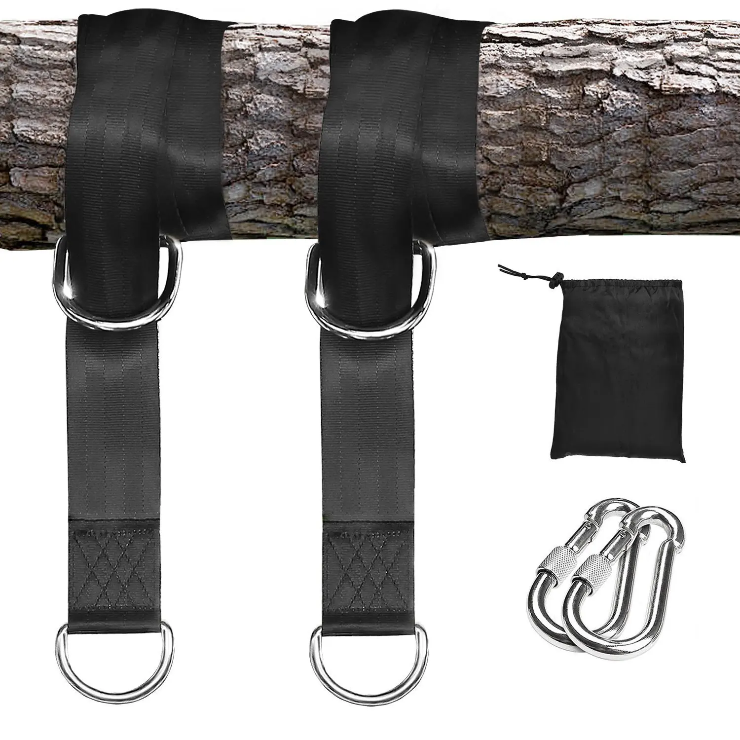 Nylon Yoga Hammock Straps Swing Hanging Kit Hammock Extension Rope Carabiner Outdoor Indoor Camping Hanging Belt Body Building