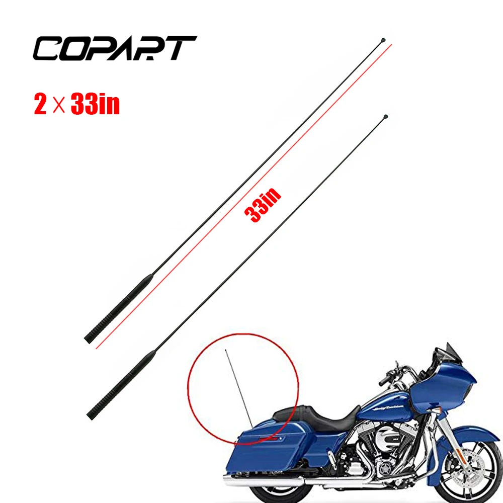 Kompatybilny z Harley Touring Road przemieszczanie się po ulicy Electra antena 1986-2023 2x33 ''AM FM krótki drut motocykl antena Radio