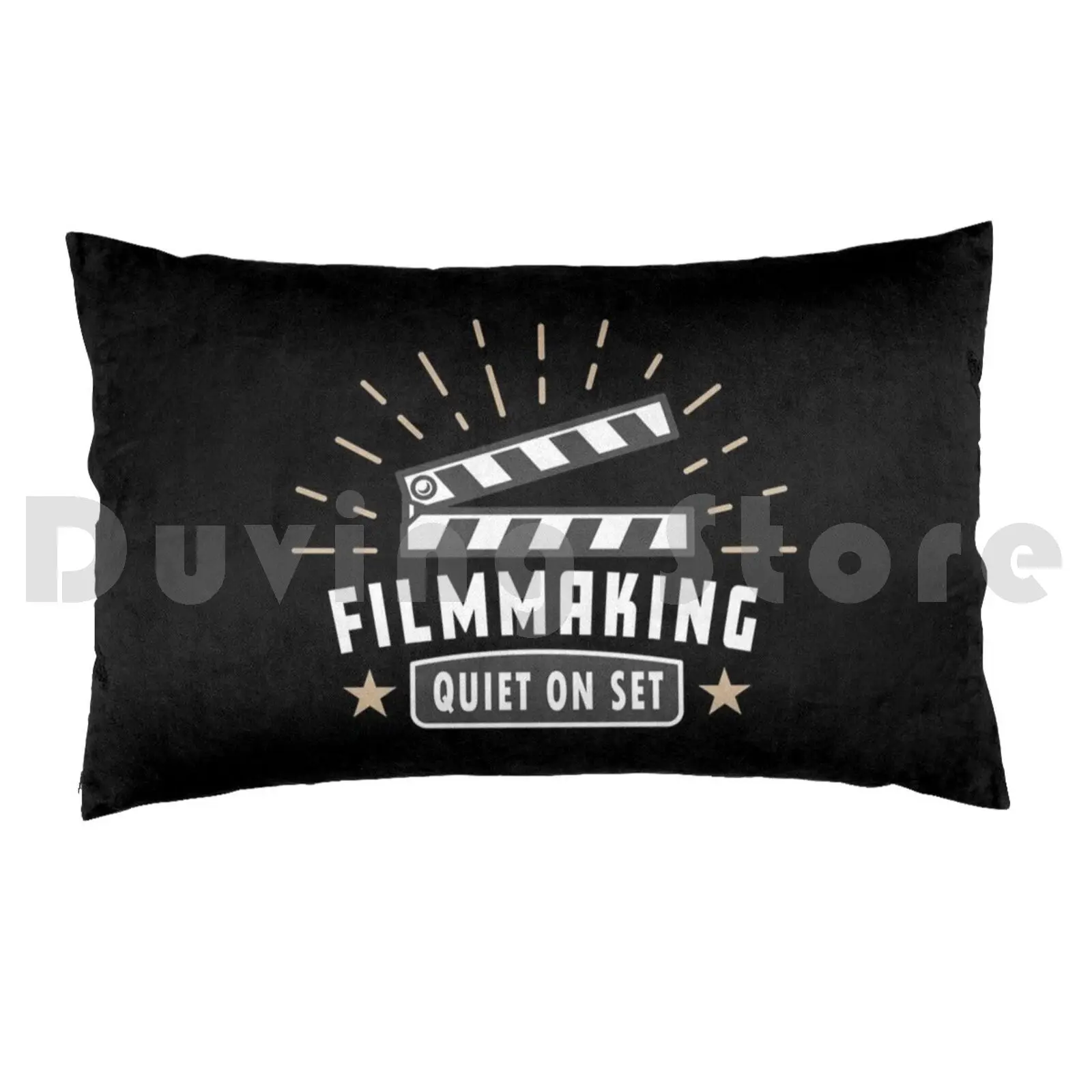 Movies Filmmaker Quiet On Set Pillow Case Printed 50x75 Filmmakers Action Camera Clapper Board Directing