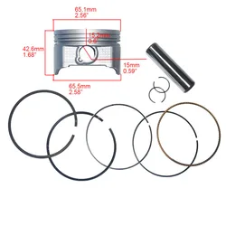 65.5mm Piston kit Assembly Piston ring 15mm Piston pin for Loncin Zongshen Lifan Bashan Baja 250cc CB250 Viper ZS250GY Engine,