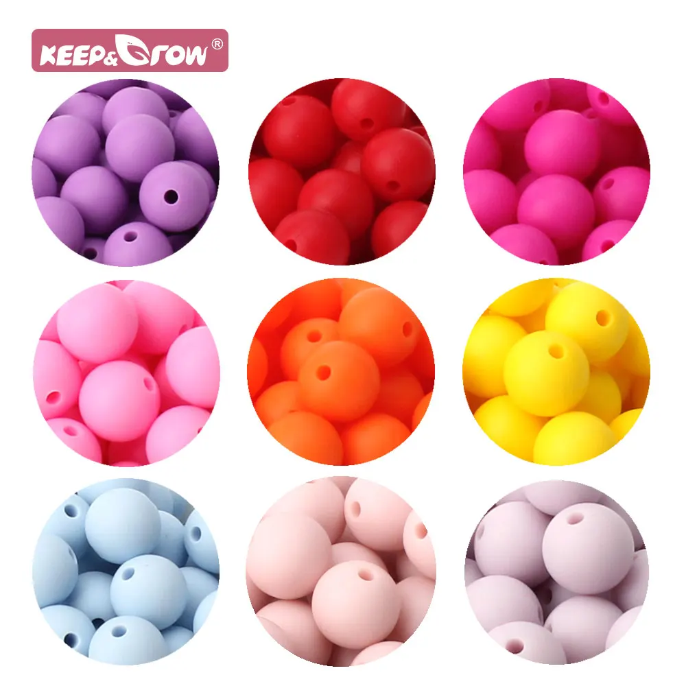 10pcs Silicone Beads 9mm Round Ball Pearl Food Grade PBA Free DIY Pacifier Clip Chain Jewelry Baby Teething Rodent Product Beads