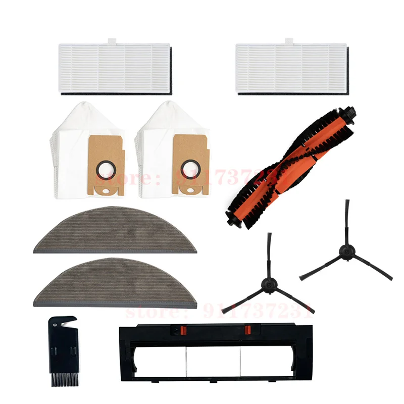 อะไหล่เปลี่ยนได้แปรงด้านข้างถุงหูรูด lydsto R1หุ่นยนต์ดูดฝุ่นแผ่นกรอง HEPA แบบใช้แล้วทิ้งผ้าเช็ดทำความสะอาดหลัก