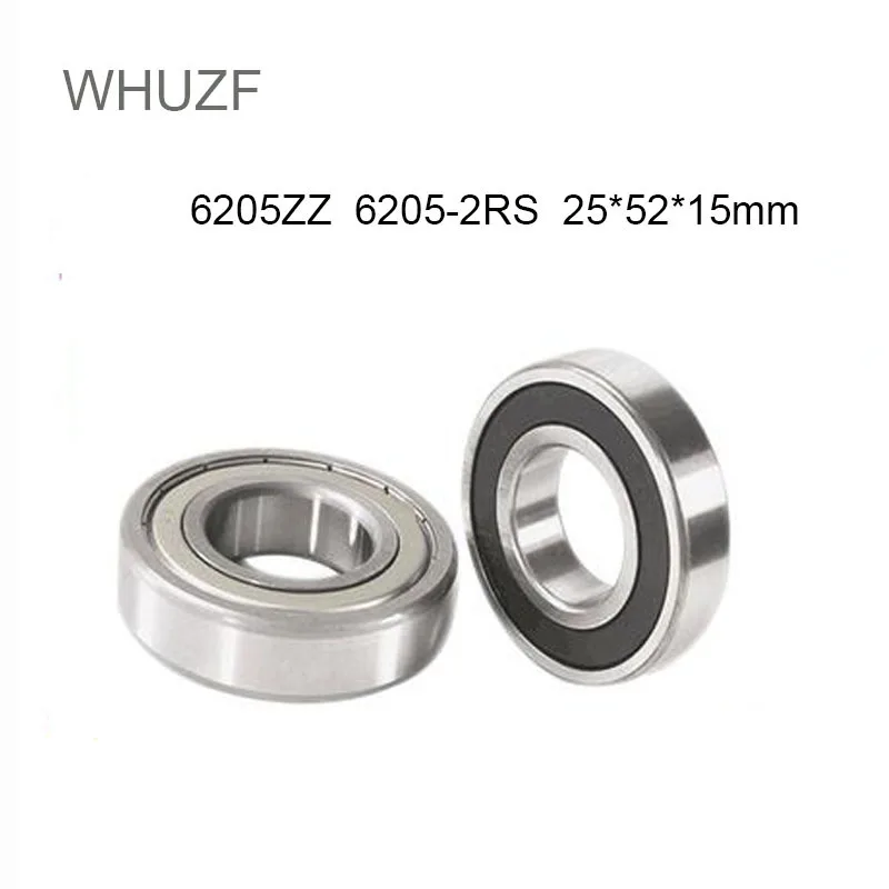 WHUZF 6205ZZ 6205-2RS 25*52*15(mm) 1Piece free shipping bearing ABEC-3 Metal Sealing Bearings 6205 6205Z Chrome Steel Bearings